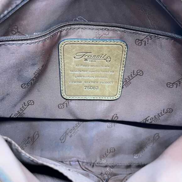 Fossil Satchel Handbag Vintage ZB9570 Womens Brown Leather Double Handles - Picture 5 of 16